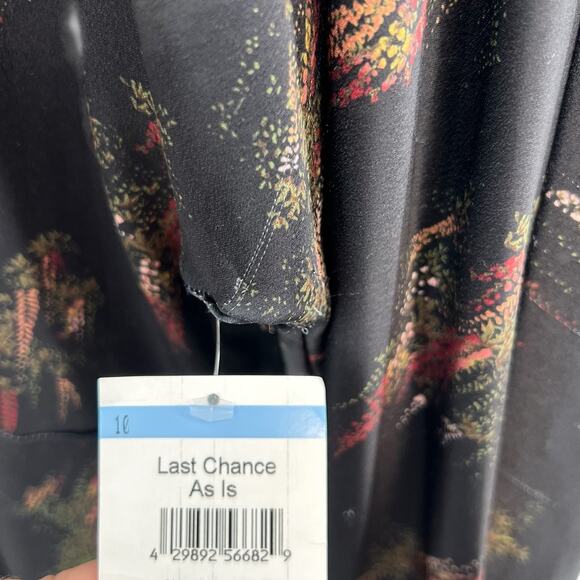 Vince Wisteria Wrap Dress Midi Satin Long Sleeve Black Size XL *Damaged - Picture 10 of 16